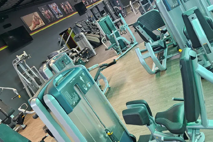 Intérieur d'une salle de sport moderne à Wittenheim avec équipements musculation et cardio